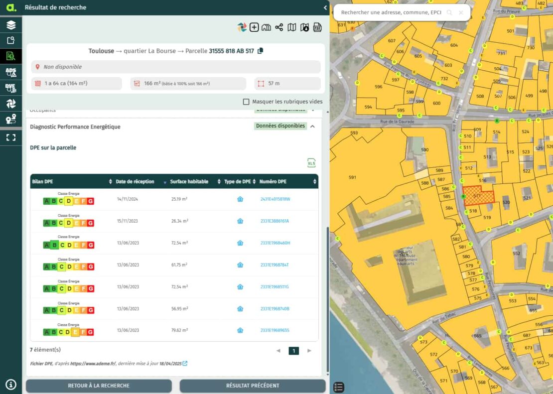 Diagnostic de Performance Energétique sur la carte