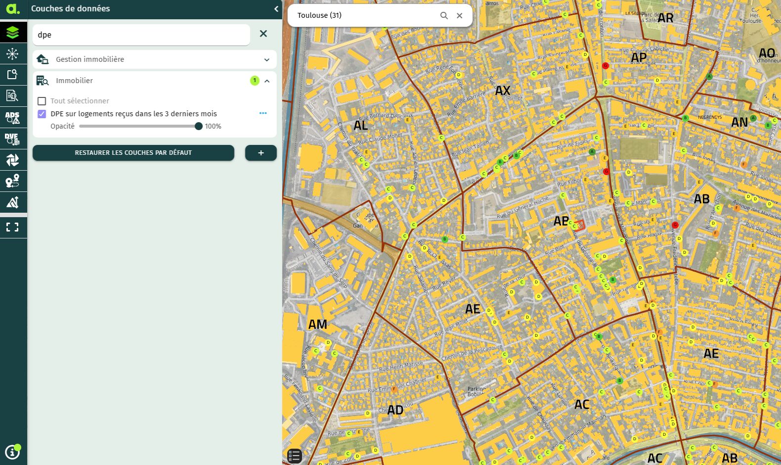 Donnée DPE de moins de 3 mois sur la carte Lumia